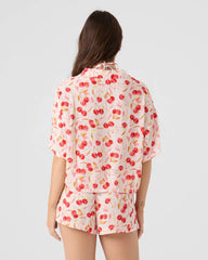 Cherry On Top Crop Button Up Shirt