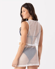 Don't Mesh With Me Crop Top Cover Up