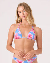 Hibiscus Daze Mini Tiki Triangle With Merrow Edge Bikini Top