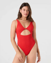 Rib Roxy Love Knot Peek A Boo One Piece Moderate Swimsuit