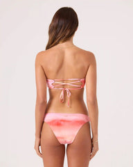 Palm Before The Storm Lace Up Bandeau Bikini Top