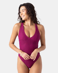Crochet Plunge One Piece Swimsuit