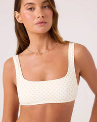 Puka Dots Square Neck Bralette Bikini Top