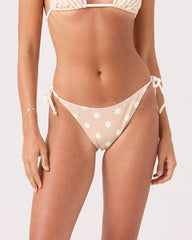 Puka Dots Tie Side Cheeky Bikini Bottom
