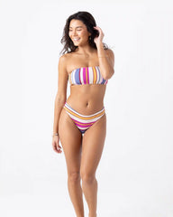 Sunset Swells Lace Up Bandeau Bikini Top