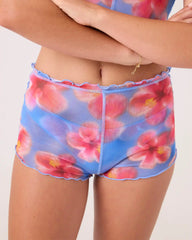 Hibiscus Daze Mesh Shortie Cheeky Bikini Bottom