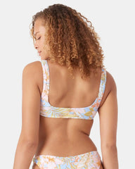 Tropical Square Neck Bralette Bikini Top