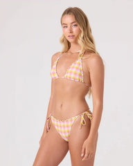 Check Me Out Tie Side Cheeky With Ruffle Edge Bikini Bottom