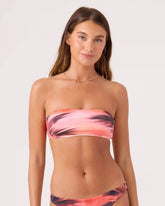 Palm Before The Storm Lace Up Bandeau Bikini Top