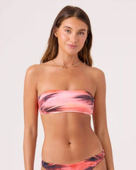 Palm Before The Storm Lace Up Bandeau Bikini Top