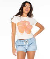 Hibiscus Spray 90S Baby Tee