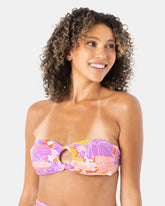Bell Bottom Blooms Ring Bandeau Bikini Top