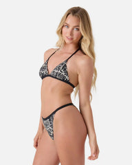 Geo Flower Fixed Triangle Bikini Top