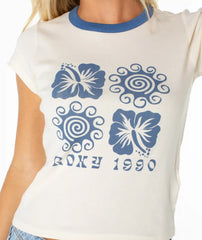 Hibiscus Swirl 90s Baby Tee