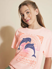 Girls' Ocean Life Oversized Tee