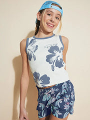 Girls' Hibiscus Stamp Tank