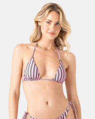 Stripe Out Reversible Tiki Triangle Bikini Top