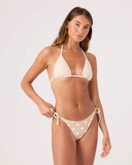 Puka Dots Tie Side Cheeky Bikini Bottom