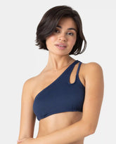 Rib Roxy Love Asymmetrical Bralette Bikini Top