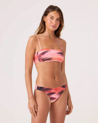 Palm Before The Storm Lace Up Bandeau Bikini Top