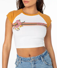 Retro Heritage Striped Cropped Baby Tee