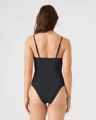 SD Beach Classics Plunge Lattice One Piece Moderate Swimsuit