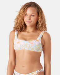 Tropical Square Neck Bralette Bikini Top