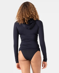 New Essentials Long Sleeve Zip Hooded Rashguard