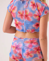 Hibiscus Daze Mesh Crop Top
