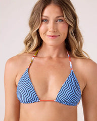 Ripple Effect Reversible Mini Tiki Triangle Bikini Top