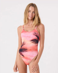Palm Before The Storm Low Back One Piece Moderate Swimsuit