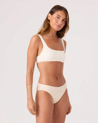 Puka Dots Square Neck Bralette Bikini Top