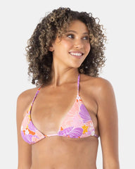 Bell Bottom Blooms Tiki Triangle Bikini Top