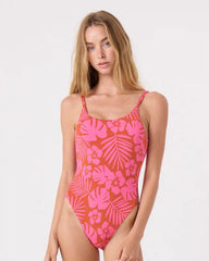 Sun Chasers Lattice One Piece Moderate Swimsuit