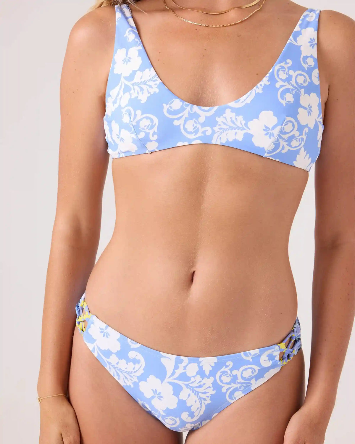 Golden Glow Fixed Lace Hipster Full Bikini Bottom