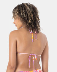 Bell Bottom Blooms Tiki Triangle Bikini Top