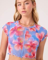 Hibiscus Daze Mesh Crop Top