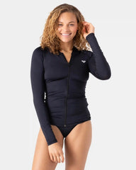 New Essentials Long Sleeve Zip Hooded Rashguard