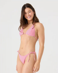 Good Vibes Only Mitered Tie Side Cheeky Bikini Bottom