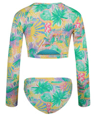 Girls' Palm Sun Crop Rashguard Swim Set