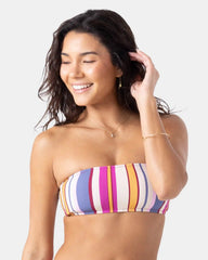 Sunset Swells Lace Up Bandeau Bikini Top