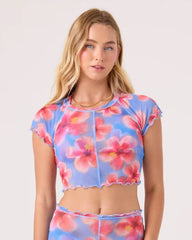 Hibiscus Daze Mesh Crop Top