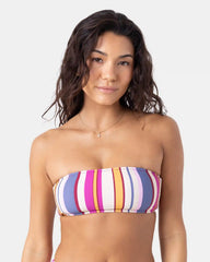 Sunset Swells Lace Up Bandeau Bikini Top