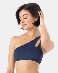 Rib Roxy Love Asymmetrical Bralette Bikini Top