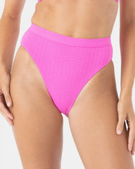 Haleiwa Banded High Waist Moderate Bikini Bottom