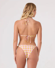 Check Me Out Mini Tiki Triangle With Ruffle Edge Bikini Top