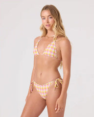 Check Me Out Mini Tiki Triangle With Ruffle Edge Bikini Top