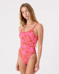 Sun Chasers Lattice One Piece Moderate Swimsuit