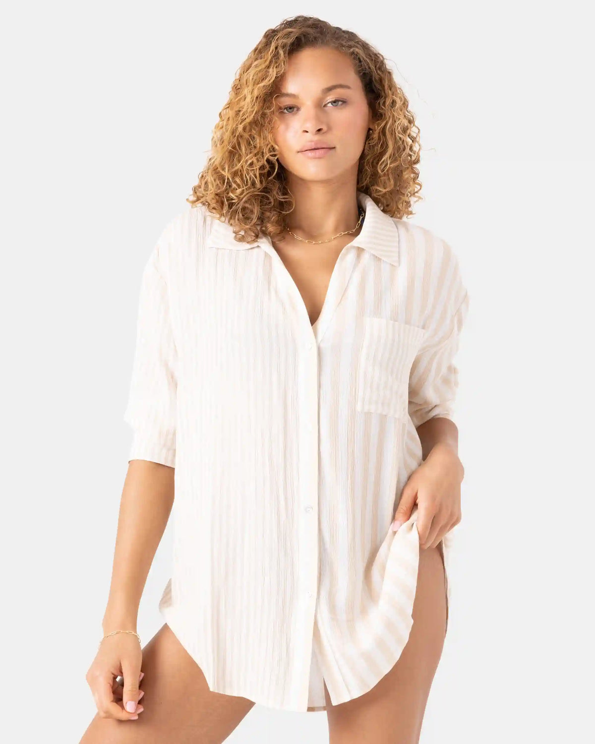 Stripe Out Cover Up Shirt