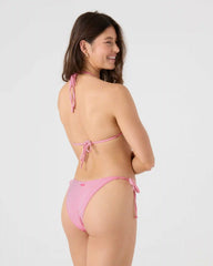 Good Vibes Only Mitered Tie Side Cheeky Bikini Bottom
